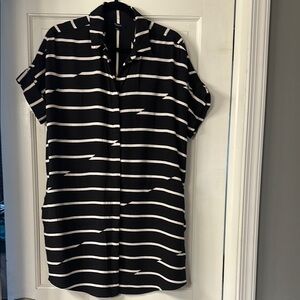 Madewell Black and White Striped Tunic